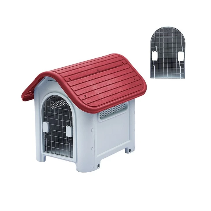 Elevated Floor Portable Plastic Pet Products Outdoor Animal Cage Double Door Dog Kennel Plastic Pet House